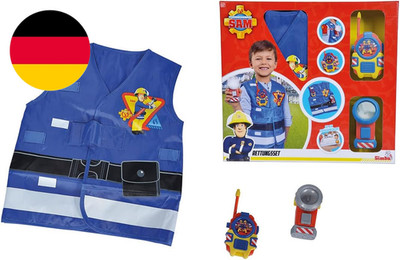 Simba - Feuerwehrmann Sam Feuerwehr-Set, Weste Mit Druck, Taschenlampe 11 Cm, Wa