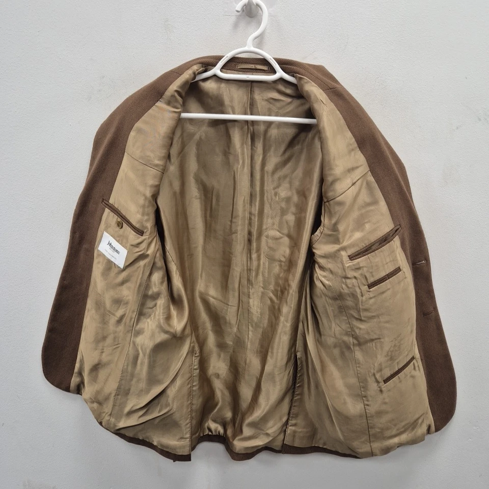 Johnstons Of Elgin Herringbone Cashmere Sports Races Blazer Jacket Size 38 - Image 3 of 4