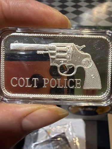 Mad Mules Vintage Tribute Colt Police 1 oz .999 Silver Proof Bar Mintage 200