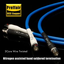 Preffair HiFi  Audio OCC RCA Interconnect Cable With Silver Plated RCA Plug