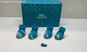 NIOB Bark x Crocs Blue Adjustable Strap Limited Edition Dog Booties Size Medium
