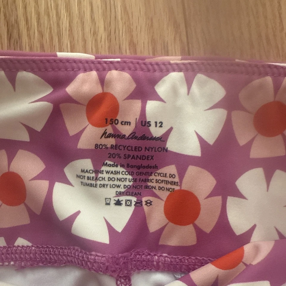 Legging Hanna Andersson Rosa Floral Cintura Elástica Mezcla Spandex 150 EE. UU. 12 Foto 4 de 4