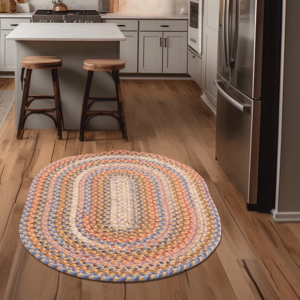 Alfombra de lana trenzada Tribeca - 2x3 a 10x13 - Corredor redondo ovalado - Hecha en EE. UU. Foto 4 de 4