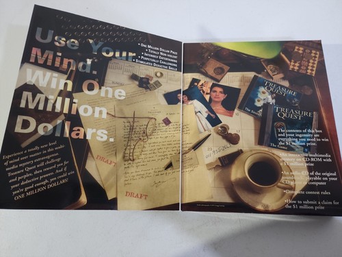 Treasure Quest CD-ROM 1996 PC Computer Game Big Box, security seal unbroken. - Picture 3 of 5