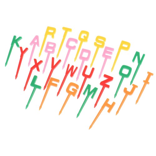 26Pcs/Set Cartoon Alphabet Fruit Fork Plastic Fork Portable Fruit Cake Fo*h* - Picture 10 of 12