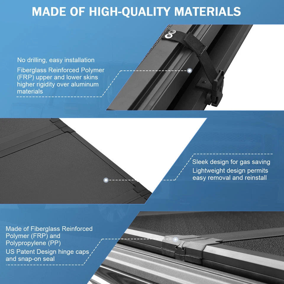 JDMSPEED HARD TRI-FOLD TONNEAU COVER FOR 14-25 SILVERADO/SIERRA 6.5FT SHORT BED - Image 4 of 4