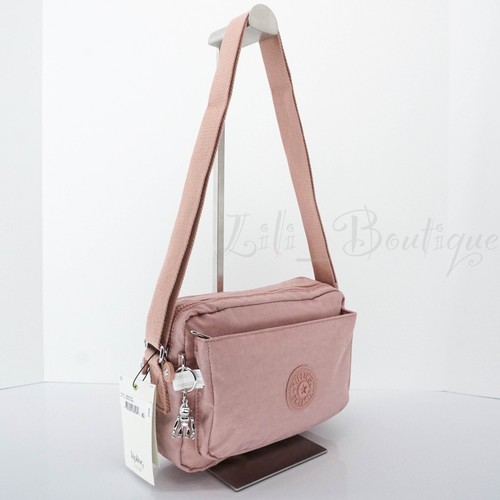 Kipling Abanu Crossbody Bag Shoulder Purse KI1051 Polyamide Glitter Twist Pink - Picture 2 of 11