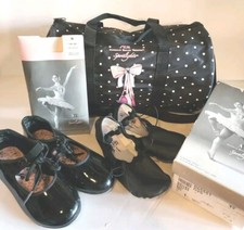 American Ballet Theatre Spotlights Tap Ballet Shoe Bag Pink/White Polka Dots LOT