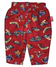 Vintage Buster Brown Baby 12 Months USA Made Red Flannel Fish Hunting Bear Pants