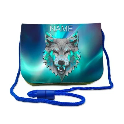 MAUS-DESIGN Brustbeutel Kinder Wolf Name | Geldbörse zum Umhängen | personalisiert