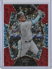 2022 Panini Select Miguel Rojas Premier Level Red Disco Prizm # 131 - Marlins