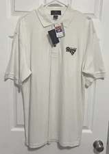 ST LOUIS RAMS Men NFL Short Sleeve Cotton White Golf Polo Shirt M Antigua TAG