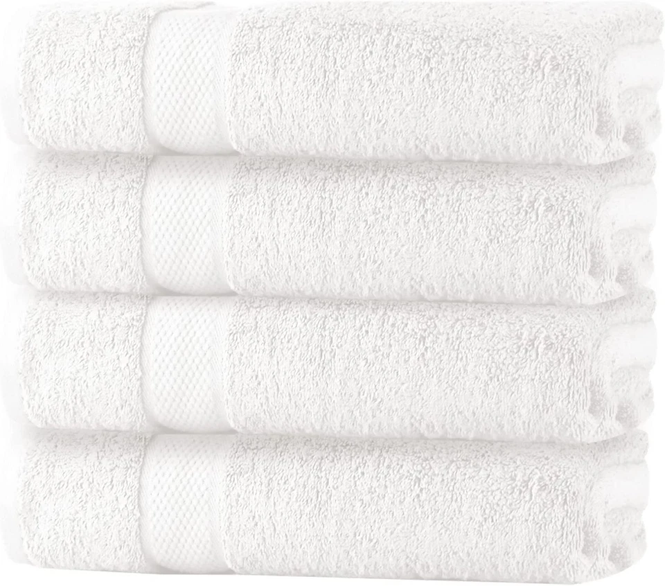 Paquete de 4 toallas de baño 100 % algodón anillo hilado juego de toallas de baño 27x54 pulgadas Foto 2 de 4