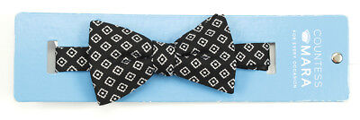 Countess Mara Mens Diamond Square Geometric Self-Tie Bow Tie Black Not Applicable 