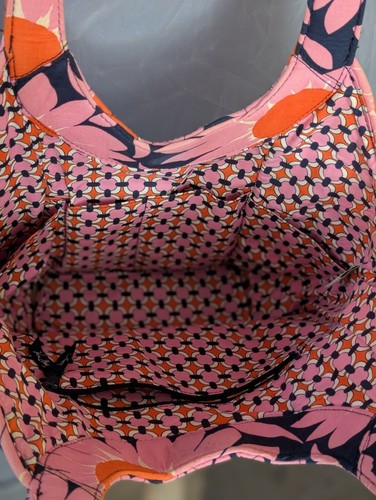 Vera Bradley Bag Loves Me Pink Navy Side by Side Tote Shoulder Travel Shopping - Picture 7 of 11