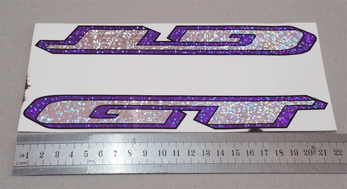 Vintage Old School GT BMX Stickers Crystal Shine NOS Purple - Picture 3 of 5
