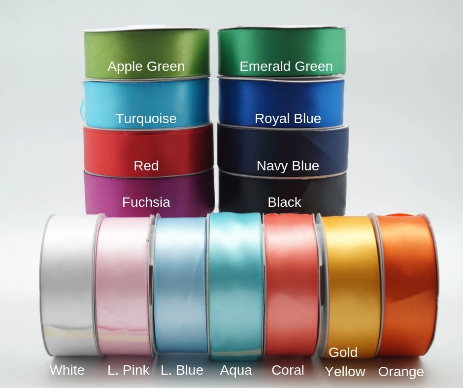 1/4" 3/8" 5/8" 7/8" 1.5" Single Face Satin Polyester Ribbon Crafts 50 100 Yards - Image 3 of 3