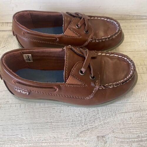 Carters Toddler Boy Loafer Boat Shoes Slip On Brown Size 10 - Picture 4 of 7