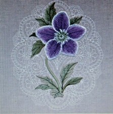 Spring Cameo Lenton Rose Flowers HAND Towel SET Embroidered