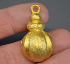 BIJOU CREATEUR - PENDENTIF VINTAGE LANCOME EN METAL DORE #59