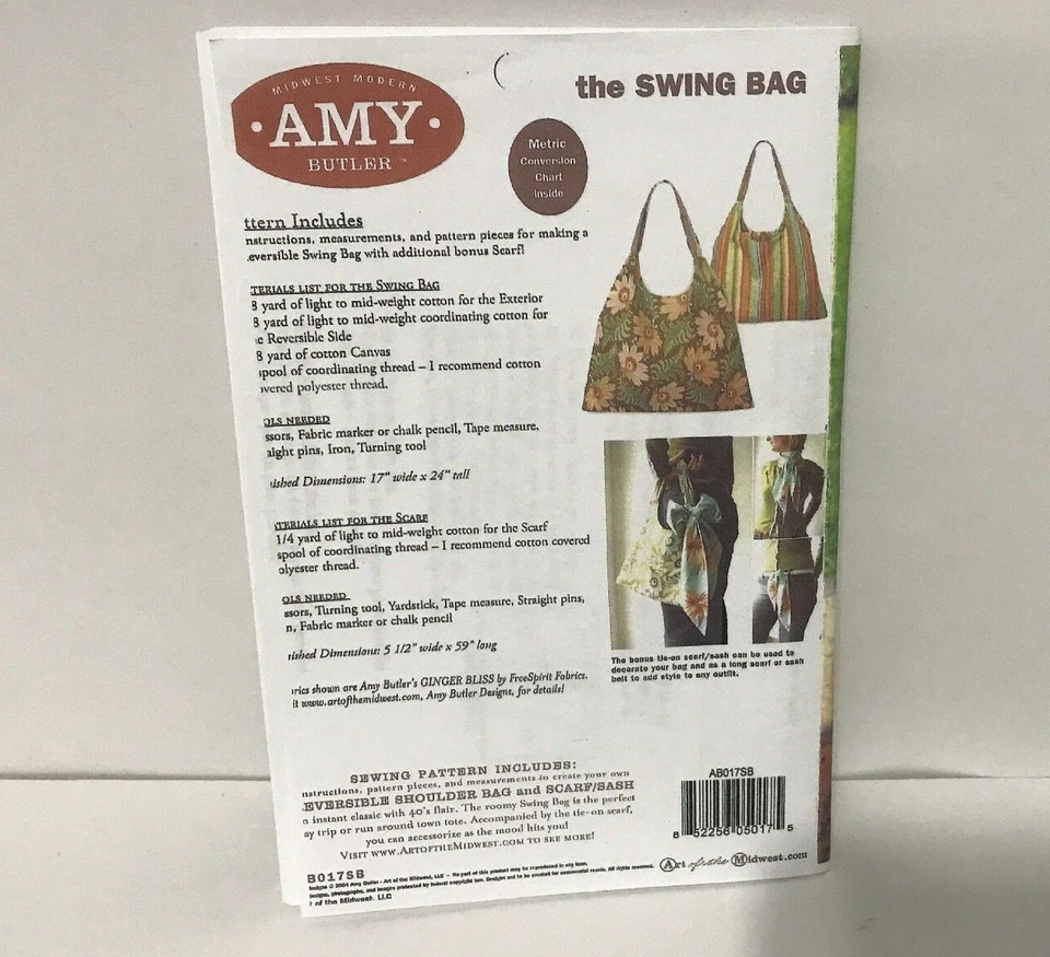 Amy Butler Sewing Pattern The Swing Bag  - Image 2 of 3