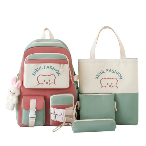 Doppel Schulter Rucksack Junge und Mädchen Schultasche Reiserucksack vierteiliges Set - Bild 6 von 21