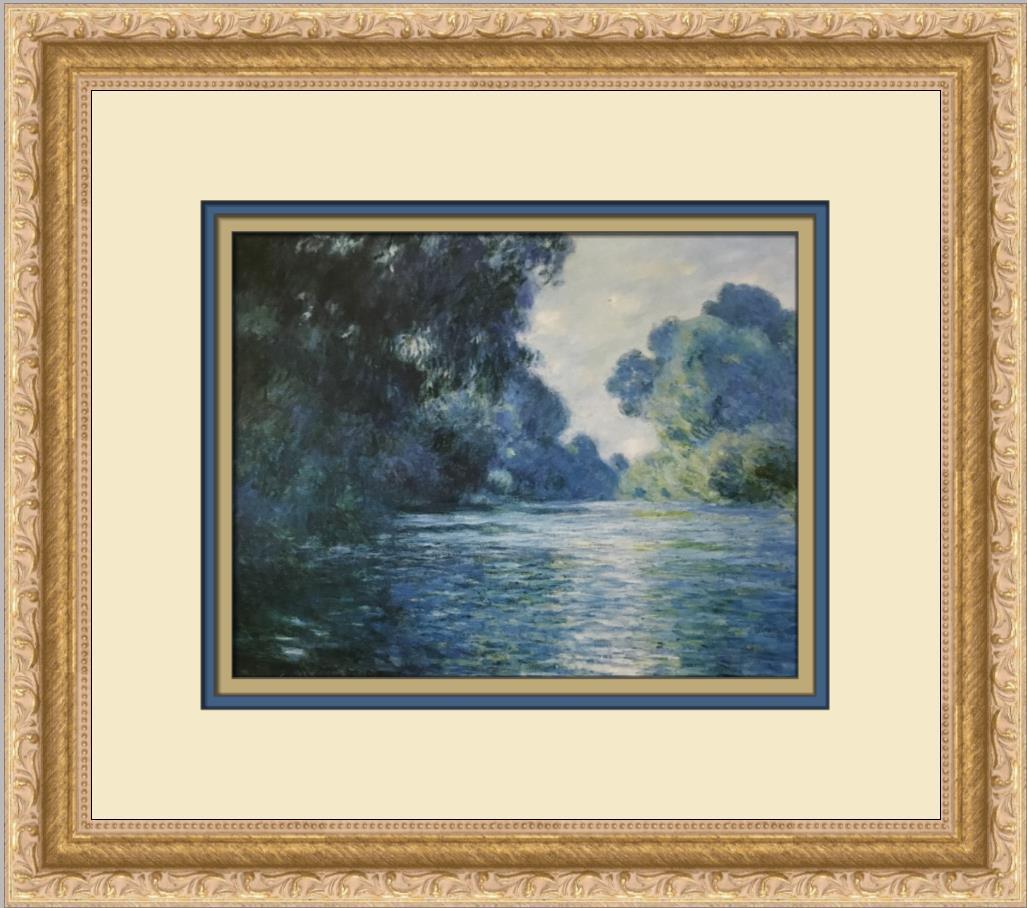 Claude Monet A Branch of the Seine near Giverny Custom Framed