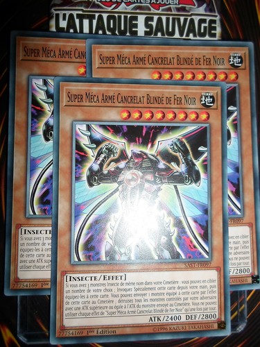 YU-GI-OH! COM SUPER MECA ARME CANCRELAT BLINDE DE FER NOIR (X3) SAST-FR097 FR - 第 1/1 張圖片