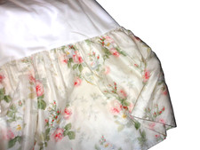 RALPH LAUREN MEADOW WAY TOMATO RED GREEN MELON FLORAL KING BEDSKIRT SPLIT 15"