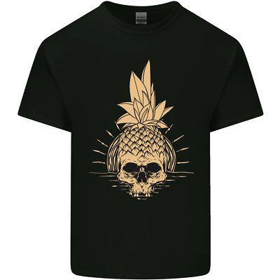 Pineapple Skull Gothic Biker Surfen Kinder T-Shirt Kinder