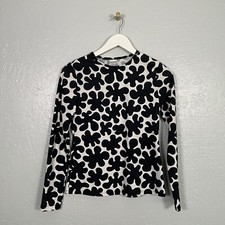 Marimekko for Target Girls S Black White Floral Rash Guard Swim Long Sleeve