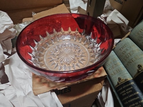 Vintage Ruby Flash Bowl