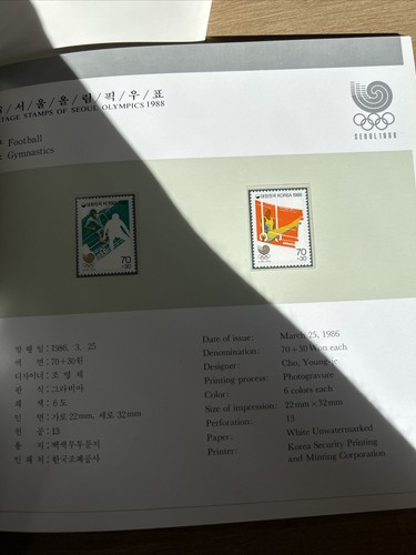 Paquete de estampillas de franqueo de los Juegos Olímpicos de Seúl 1988 Corea BC412 - Imagen 5 de 6