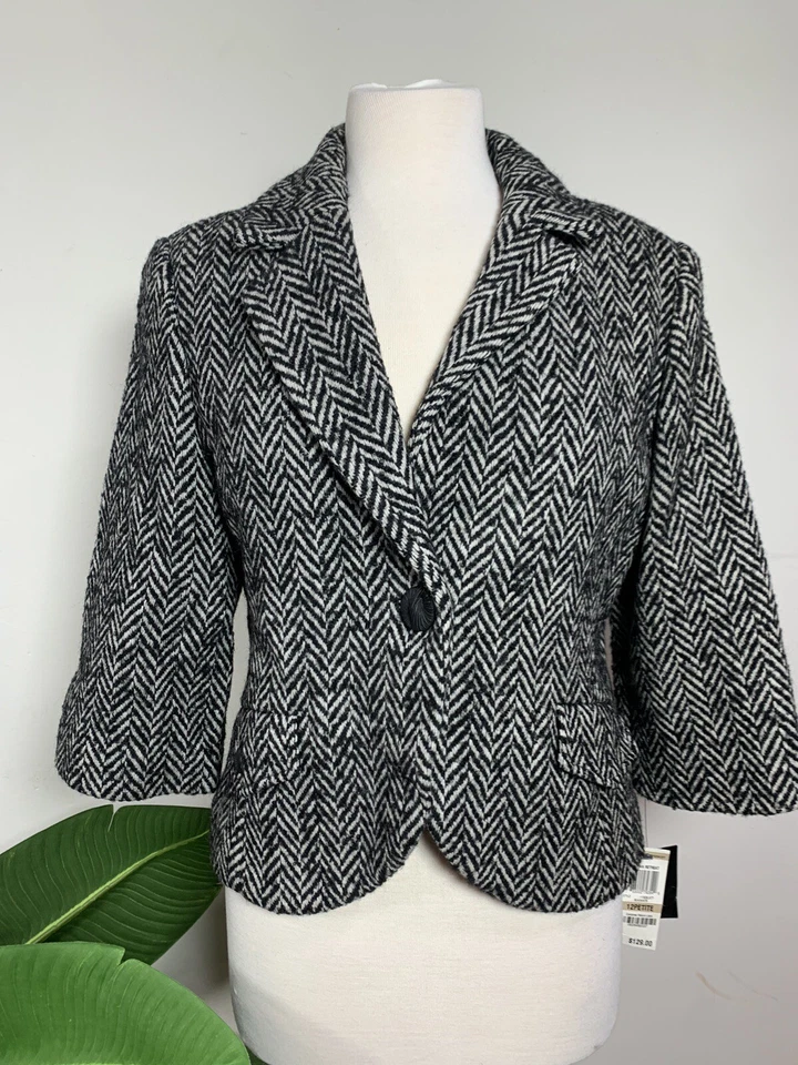 ALFANI WOMENS PETITE COATS AND JACKETS , Size-12P, Black, $129 - Image 3 of 4