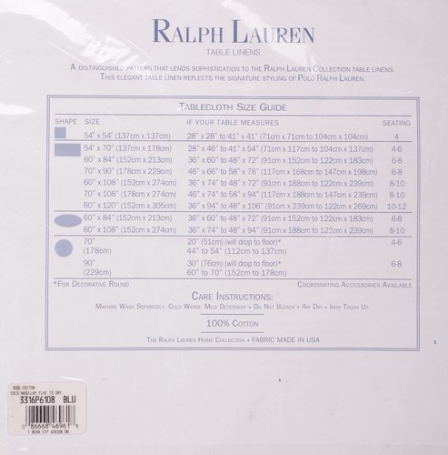 "NUEVO Polo Ralph Lauren Polo Bear Seersucker Mantel Lienas Ovaladas 60"" x 108"" - Imagen 7 de 7