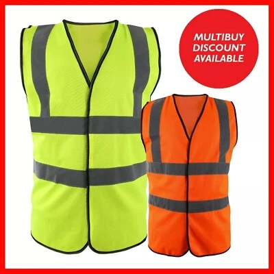 SUPERTOUCH Hi Viz Vest High Vis Safety | YELLOW ORANGE | EN471 Waistcoat Visibility Jacket