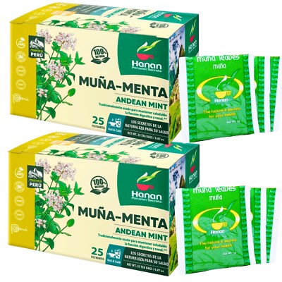 Andean Mint Tea Te de Muña - 50 Tea Bags All Natural Wild Muna Leaves from Peru