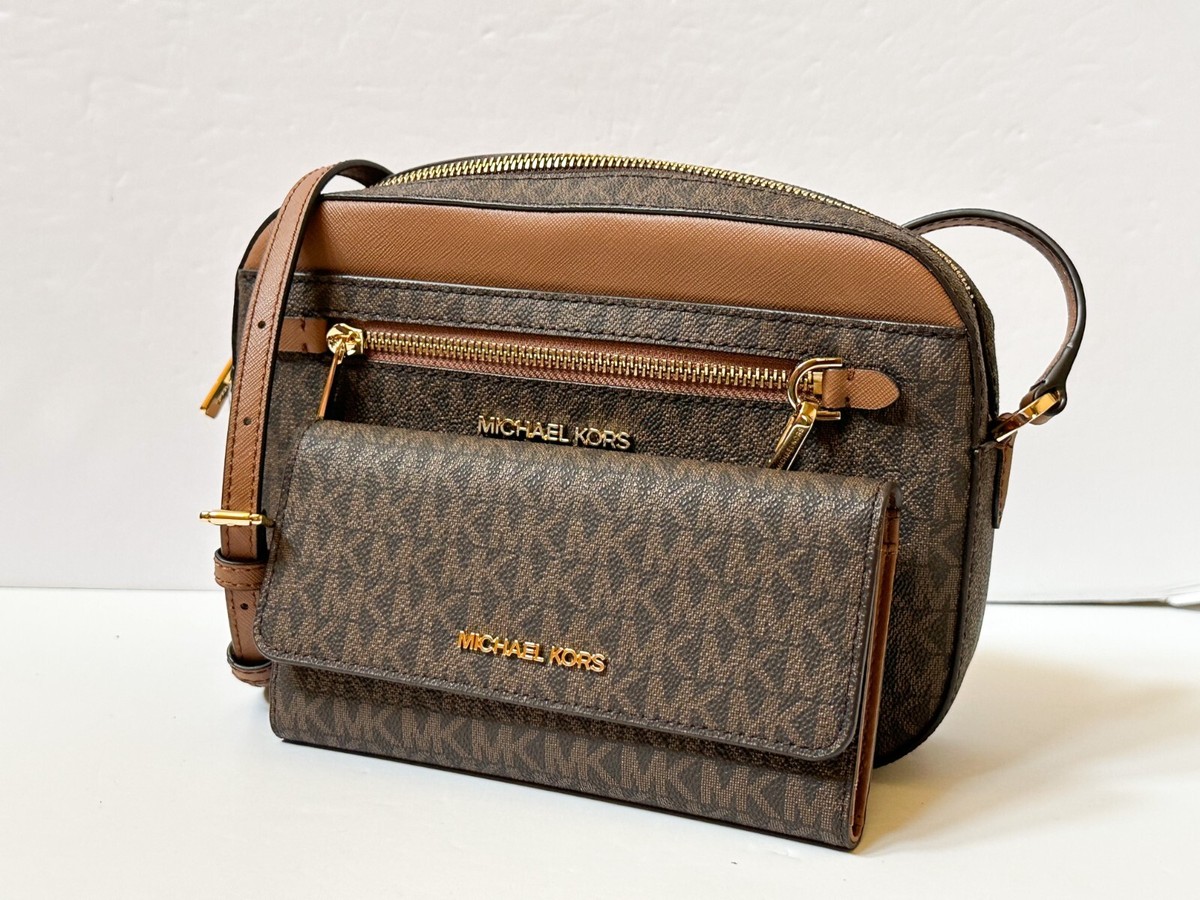 Michael Korsショルダーバック青 MICHAEL KORS JET SET ITEM CHAIN CROSSBODY BAG + TRIFOLD WALLET SET