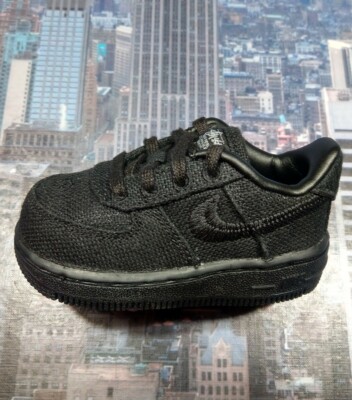 Stussy X Nike Air Force 1 Low Black Size 5c Toddler for sale