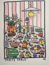 James RIZZI: original Druck "PARTY TABLE", 1995, 3D overrun, Top Zustand