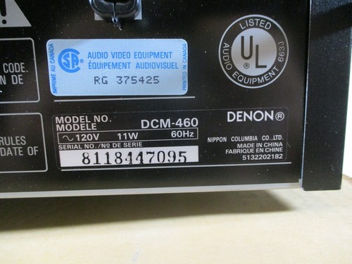 Denon DCM-460 - 5 Disc CD Changer - Tested - w/Remote - Picture 9 of 10
