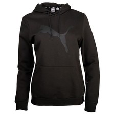 PUMA Essentials Cat Logo Pullover Hoodie Womens Black Casual Outerwear 68098051