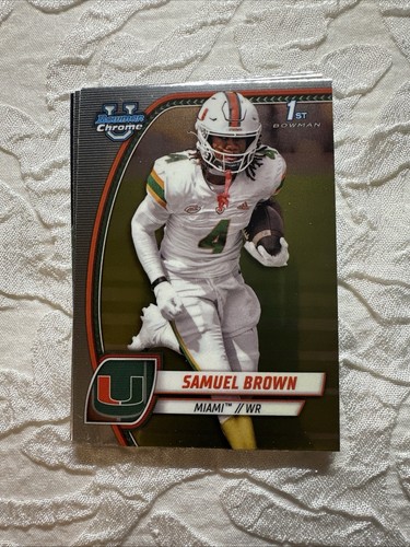 9 Bowman U 1st Chrome ‘24 College Football Players Ie Carson Beck, Sam Brown Etc - Picture 7 of 11
