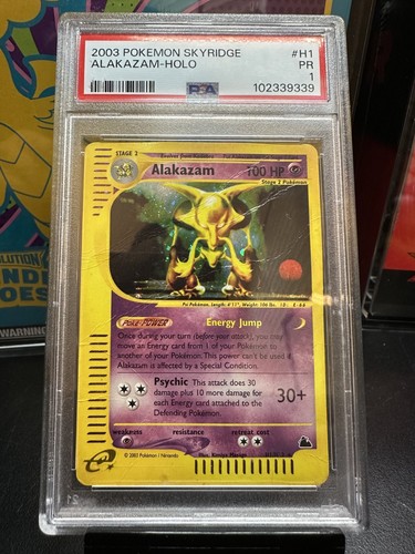 Skyridge Alakazam Pokemon Holo E Reader # H1 2003 PSA 1 PR GRADED CARD