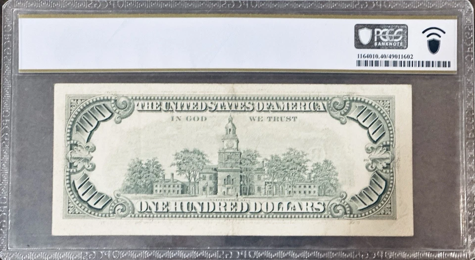 1990 $100 Bill Misalignment Front Error Rare Federal Reserve Note - Image 2 of 2