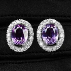 Sparkling Color Change Sapphire 8.45Ct 925 Sterling Silver White Gold Earrings