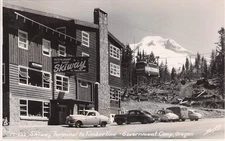 RPPC, Skiway Terminal to Timberline, Government Camp, Oregon, c1940s, PM 1954