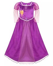 Disney Tangled Rapunzel Girl's Deluxe Dress-Up Nightgown, Satinet Gown, Size 7/8