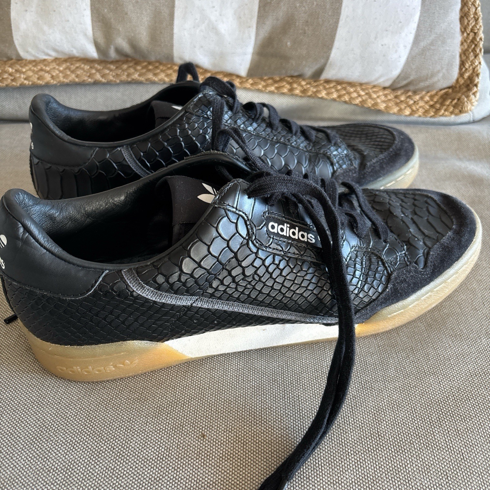 ORIGINAL Adidas Continental 80 Black Python Men's… - image 1