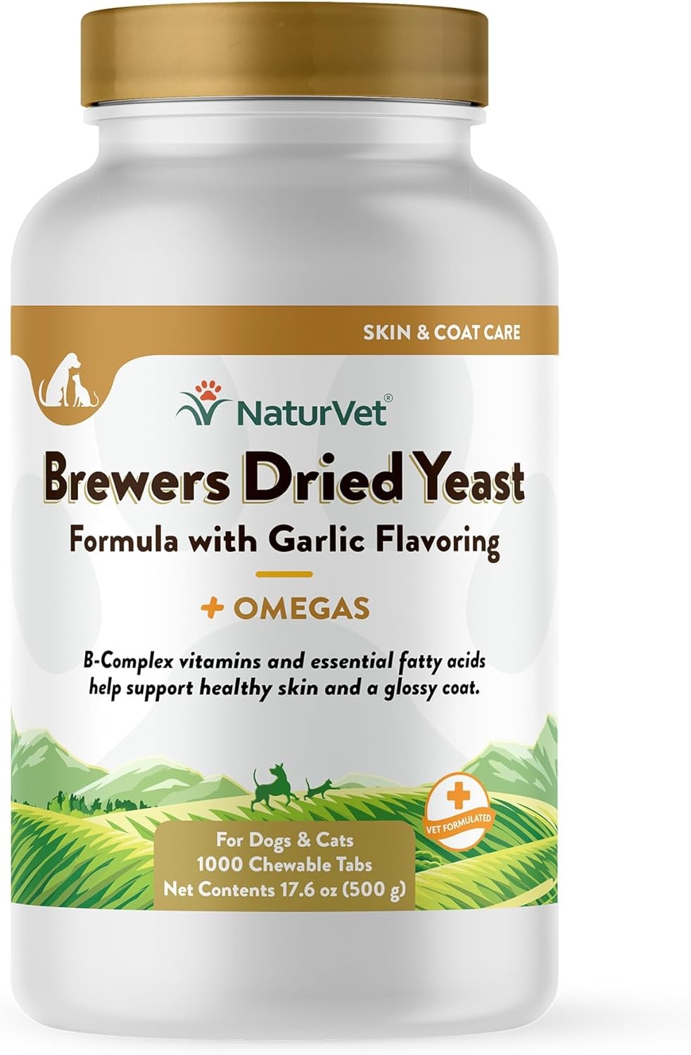 NaturVet Brewers Dried Yeast Formula with Garlic Dogs and Cats 1000 count